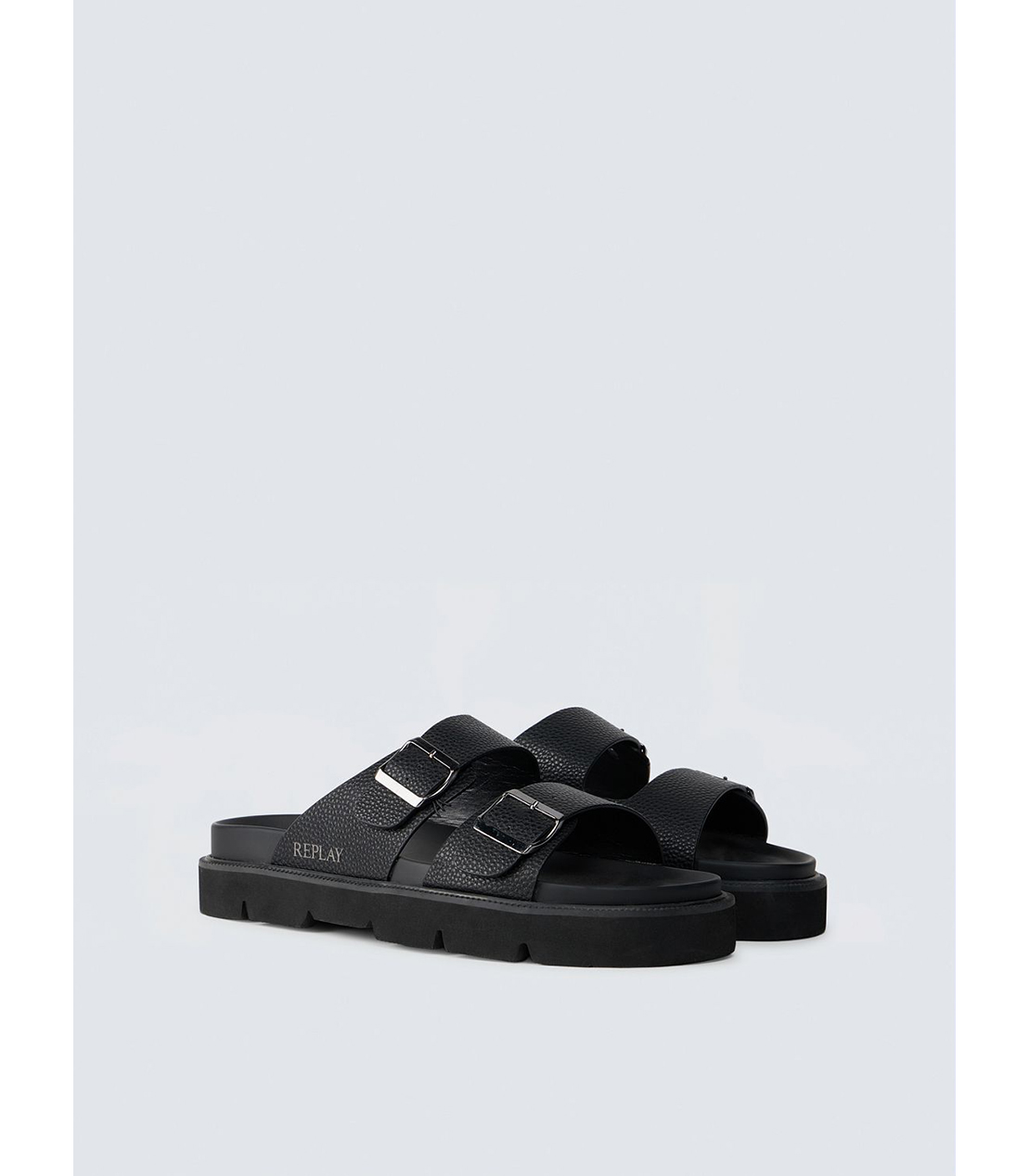 ダブルバンドフラットソールサンダル 詳細画像 ブラック 3